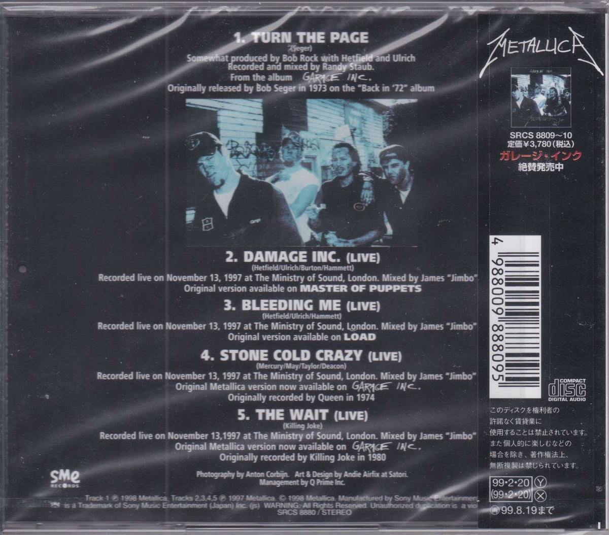 洋楽  Page Turning Me On 8cm cd Metallica ‎– Turn The Page – Surface Records