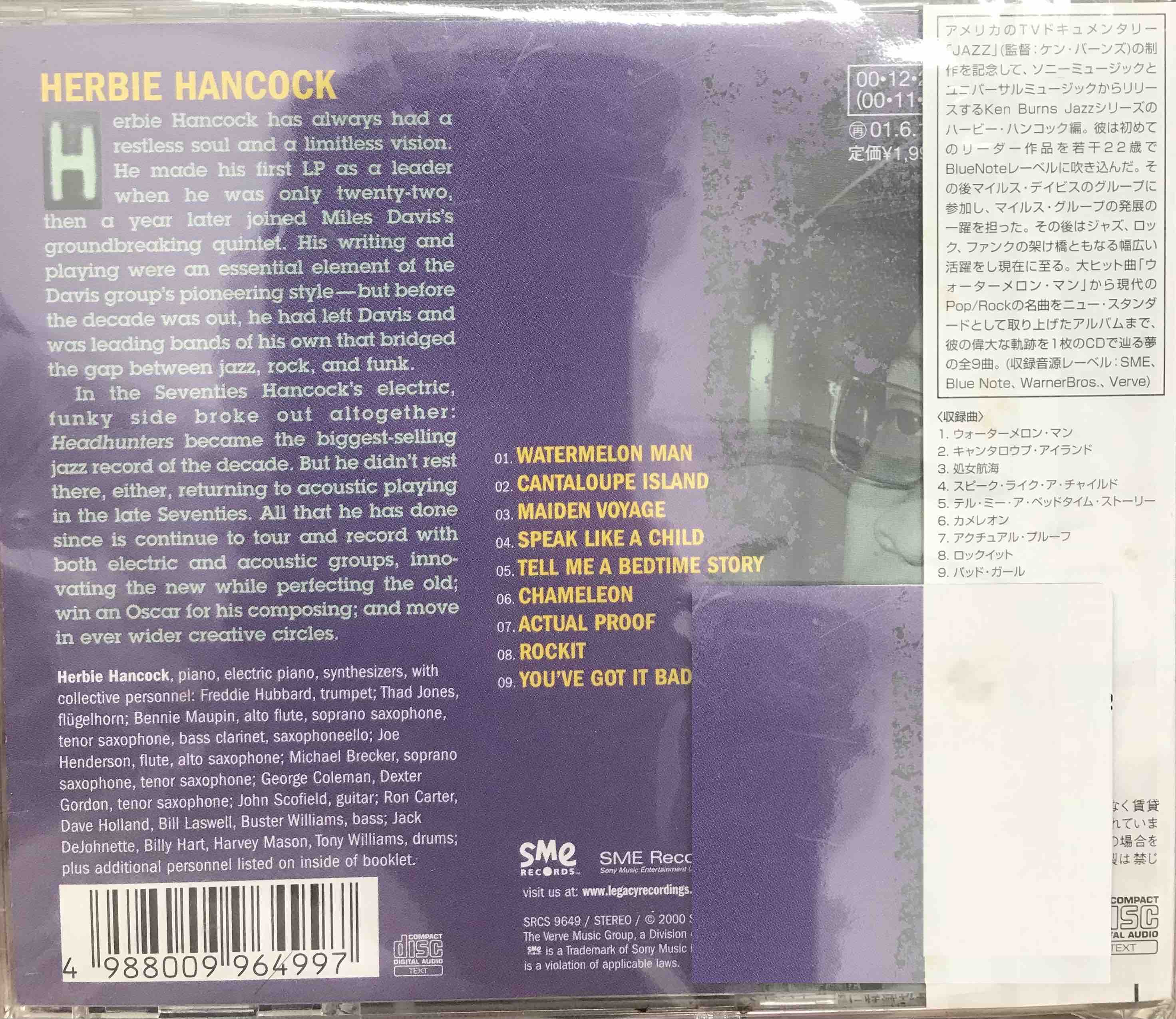 Herbie Hancock ‎– Ken Burns Jazz     (Pre-owned)